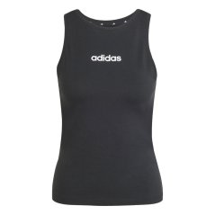 adidas Essentials Linear Slim Cotton Tank Top Womens Black