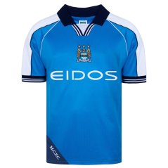 Score Draw Manchester City Retro Home Shirt 2000 Adults Blue/White