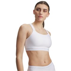Under Armour Womens HeatGear® Crossback High Impact Sports Bra White/Halo Gray