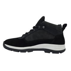 Firetrap Men's Delia Premium Leather Ankle Lace Up Hiker Rugged Boots Black/White