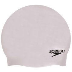 Speedo Plain Moulded Silicone Cap Grey