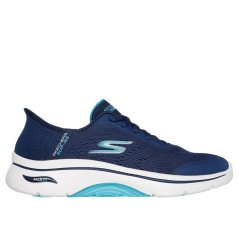 Skechers Go Walk Arch Fit 2.0 - Valenc Slip On Trainers Womens Navy/Aqua