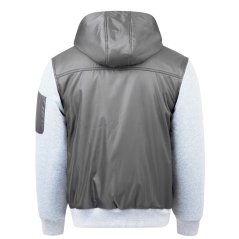 Fabric Men's Classic Hooded Fleece-Lined Long Sleeve 5 Pocket Hybrid Jacket Charcoal