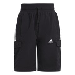 adidas Unisex Kids Jersey Jogger Shorts Black/White