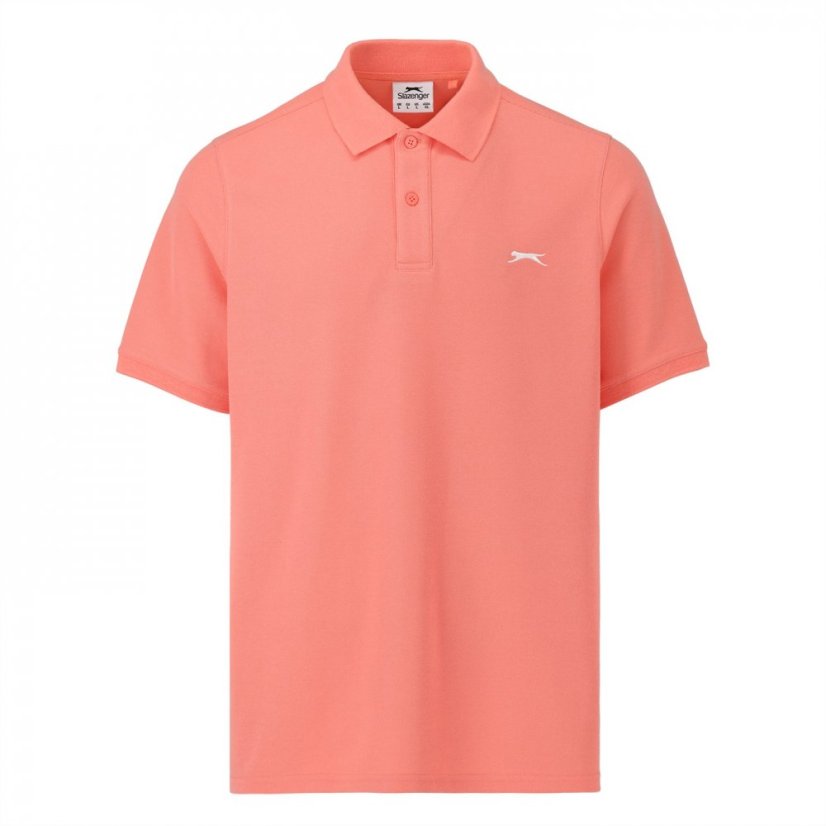 Slazenger Plain Polo Shirt Mens Coral