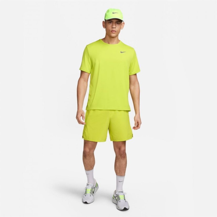 Nike DriFit Miler Running Top Mens Bright Cactus