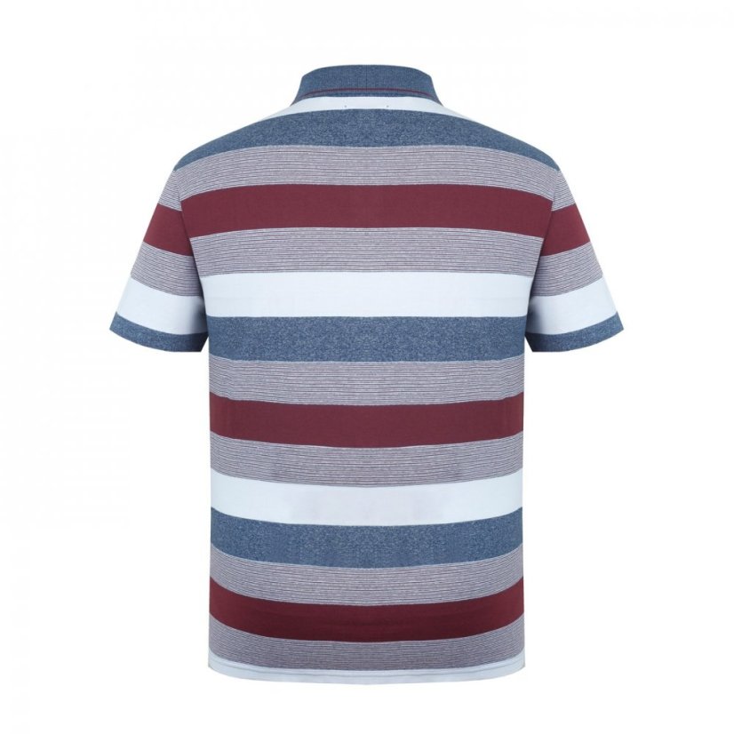 Lee Cooper Stripe Polo Mens Burgundy