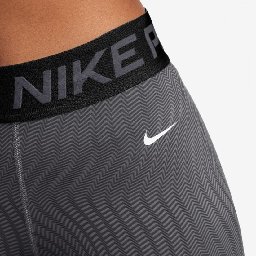 Nike Pro Women's Dri-FIT Mid-Rise 3 Printed Shorts Anthracite