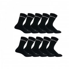 Donnay Crew 10 Pack Sports Socks Lddies Black