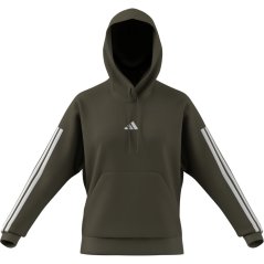adidas Essentials 3-Stripes Fleece Hoodie Olive
