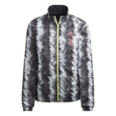 adidas Women's Juventus Anthem Reversible Long Sleeve Licensed Rain Anorak Black