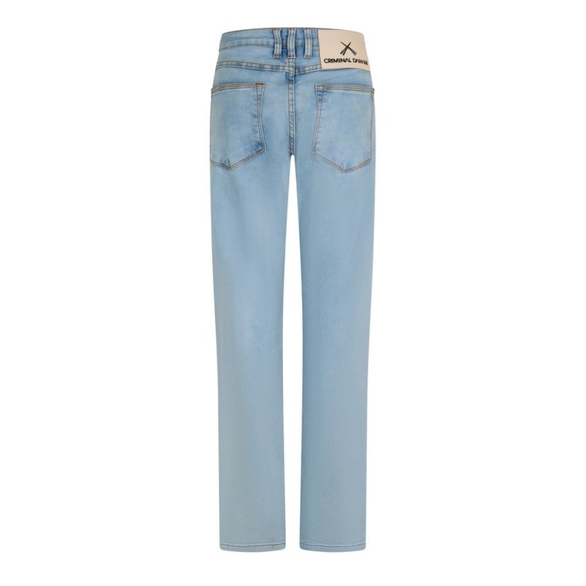 Criminal Damage Men's Sos Skinny Jeans Bleach Blue