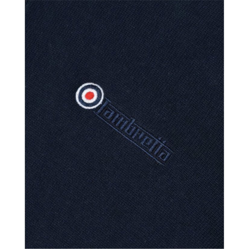 Lambretta Sleeve Tipped Knitted Polo Navy