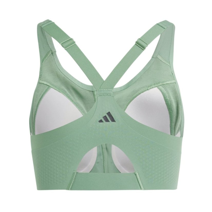 adidas Women's Lux Zipped High Impact Sports Bra Green