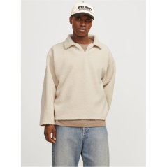 Jack and Jones Men's Teddy Crew Neck Jumper Oatmeal