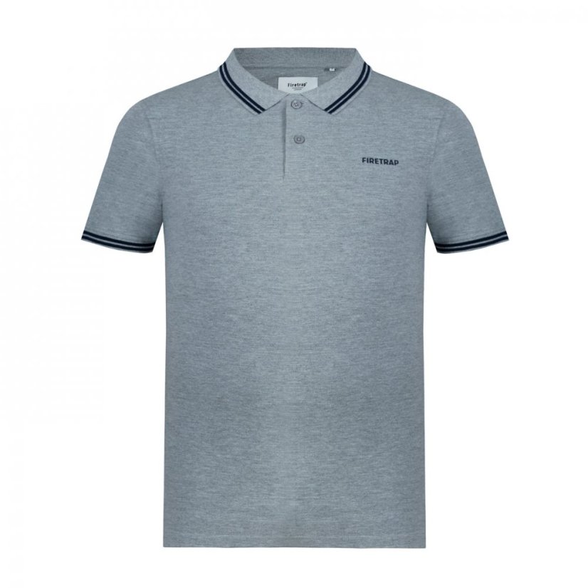 Firetrap Lazer Polo Shirt Mens Grey Marl