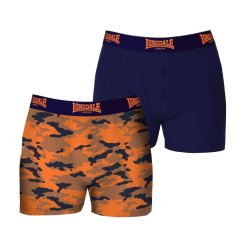 Lonsdale 2 Pack Boxers Mens Orange Camo