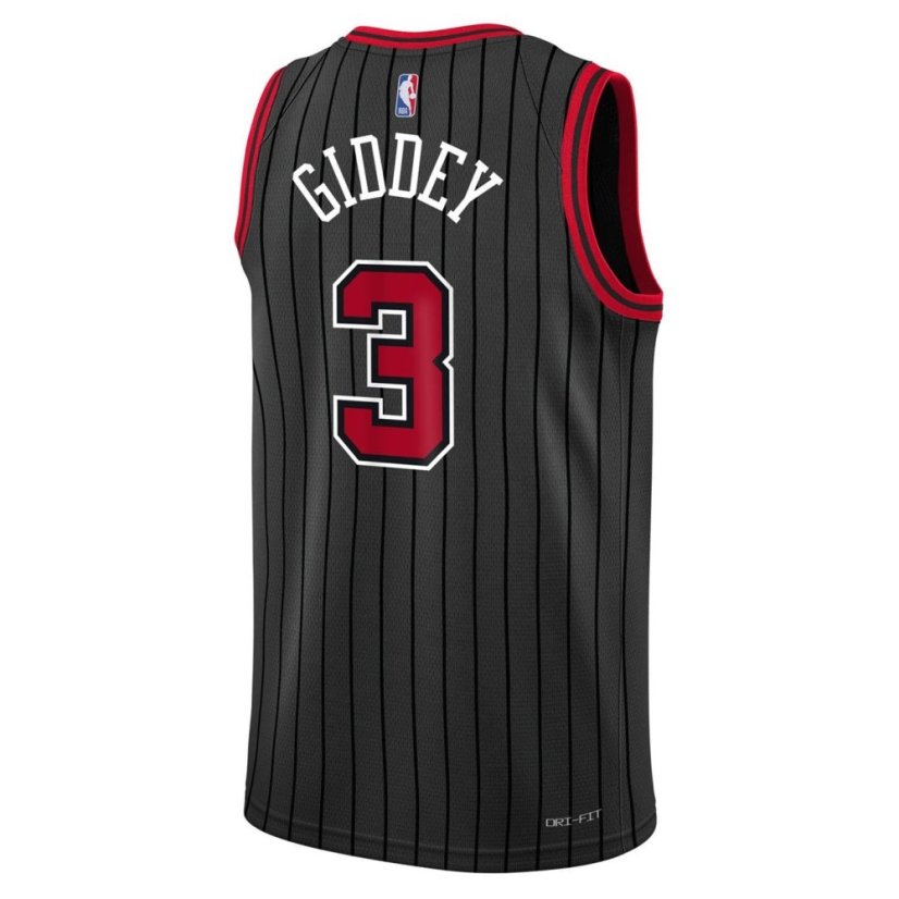 Nike Chicago Bulls Josh Giddey #3 Jersey Black