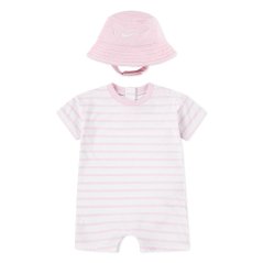 Nike Kids' Towel Terry Romper Short Sleeve Pyjama Set Pink Foam