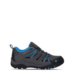 Gelert Horizon Low WP Juniors Walking Shoes Charcoal/Blue