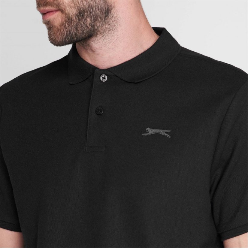 Slazenger Plain pánske polo tričko Black