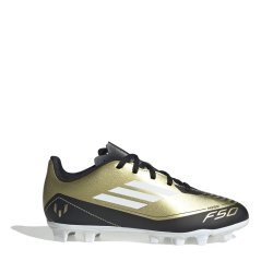 adidas F50 Club Junior Firm Ground Football Boots Gold/Black