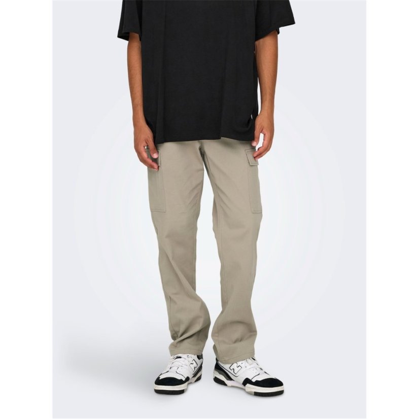 Only Men's Cargo Trousers Chinchilla