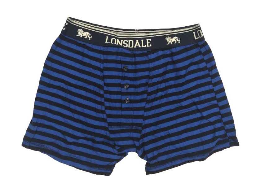 Lonsdale 2 Pack Boxers Mens Navy/Stripe