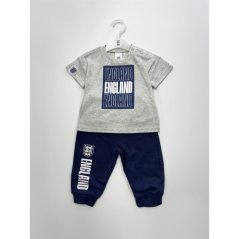 Team England T-Shirt & Jog Pant Set Grey/Navy/White