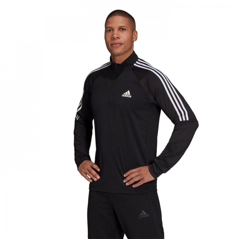 adidas Sereno Long Sleeve Zip Top Mens Black/White :: Dragonsport