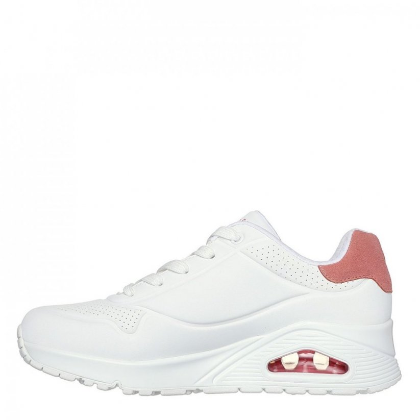Skechers UNO Stand On Air Trainers Womens White/Pink