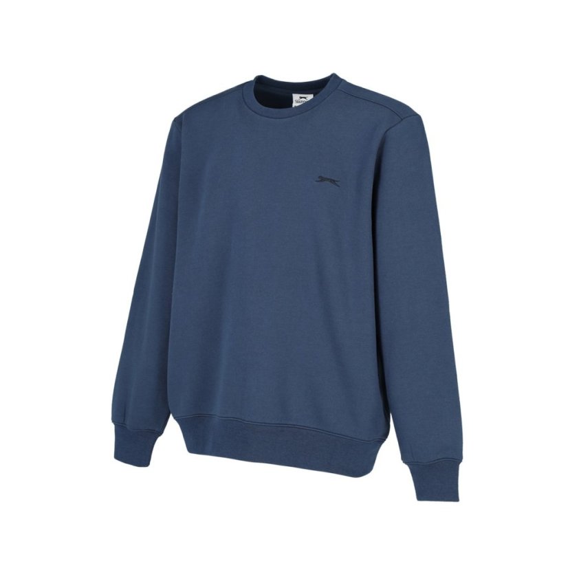 Slazenger Fleece Crew Sweater Mens Steel Blue