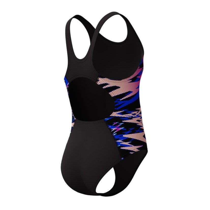 Speedo Kids' HB Splice MB One Piece Swimsuit Anth/Pink