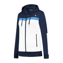 K Swiss Kids' Core Team Hooded Long Sleeve Full Zip Performance Tennis Jacket Navy/Wht/Blue