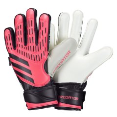 adidas Predator Match Fingersave Goalkeeper Gloves Juniors Pink/Black