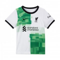 Nike Liverpool Away Minikit 2023 2024 Infants White/Green