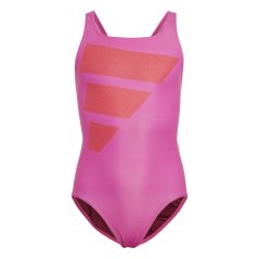 adidas Big Bars Graphic Swimsuit Junior Girls Pink