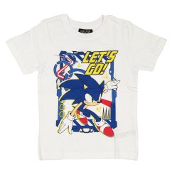 Dětské tričko Ježek Sonic - Let's Go! - White