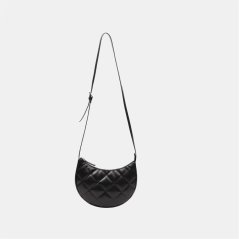 Firetrap Women's Quilted Faux Leather Embroidered Crossbody Bag Black