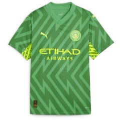 Puma Mcfc Gk Jersey Replica Ss Jr Goalkeeper Top Unisex Kids Green