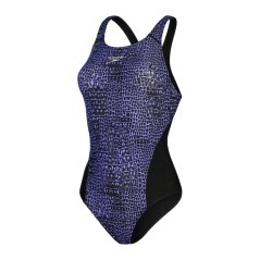 Speedo All-over Digital Record Breaker Swimsuit Womens Black/Blue