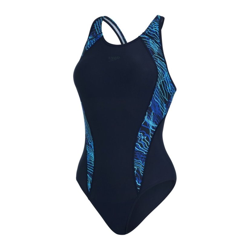 Speedo Laneback Swimsuit Womens Blue/Blue