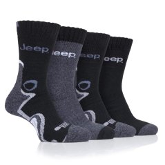 Jeep 4 Pack Performance Boot Socks Mens Black Print