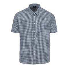 Fabric Classic Short Sleeve Poplin Shirt Mens Nvy Gingham