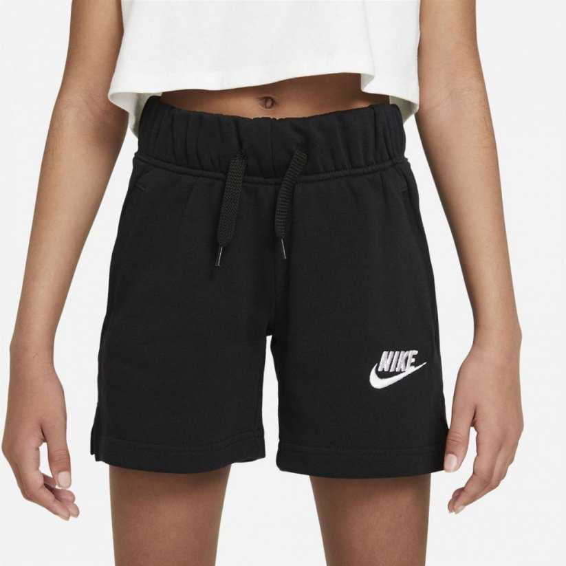 Nike Sportswear Club Big Kids' (Girls') French Terry Shorts Black/White