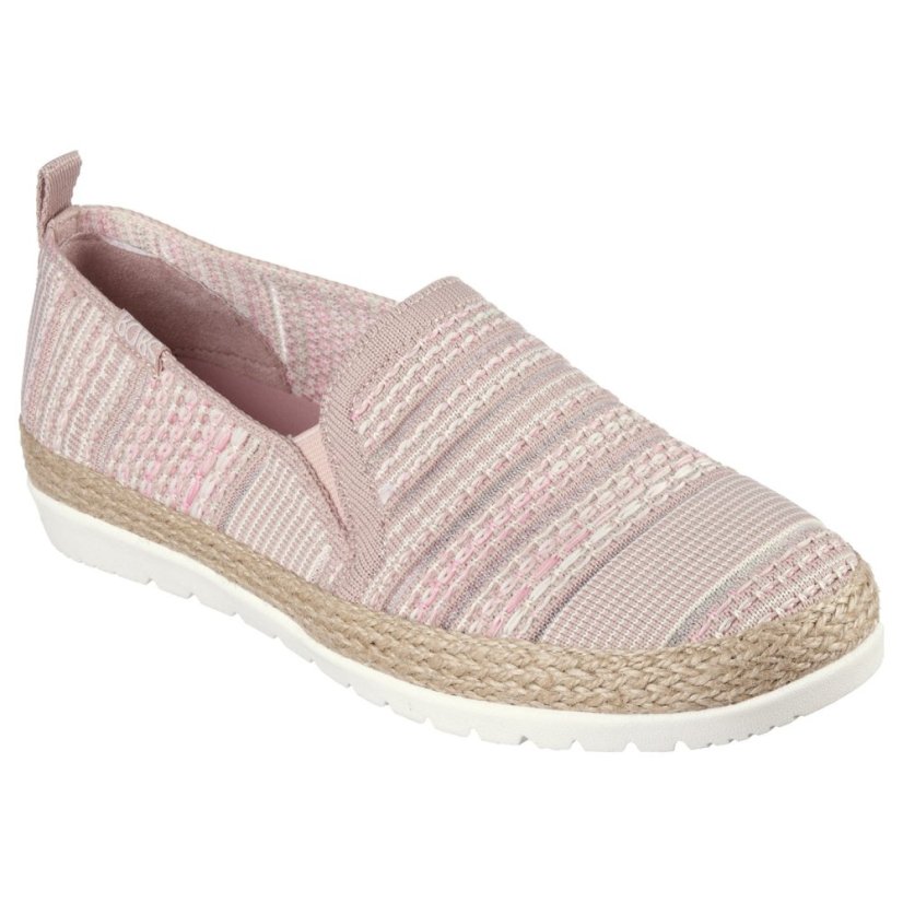 Skechers Engineered Woven Twin Gore Slip On Espadrilles Womens Pink/Multi