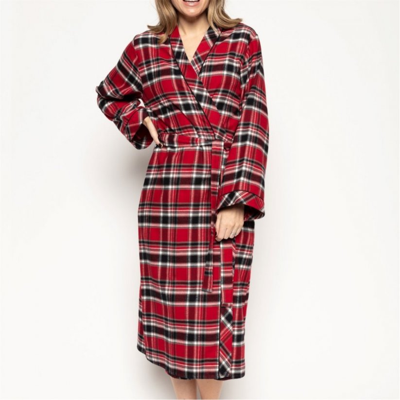 Cyberjammies Windsor Super Cosy Check Dressing Gown Red Check