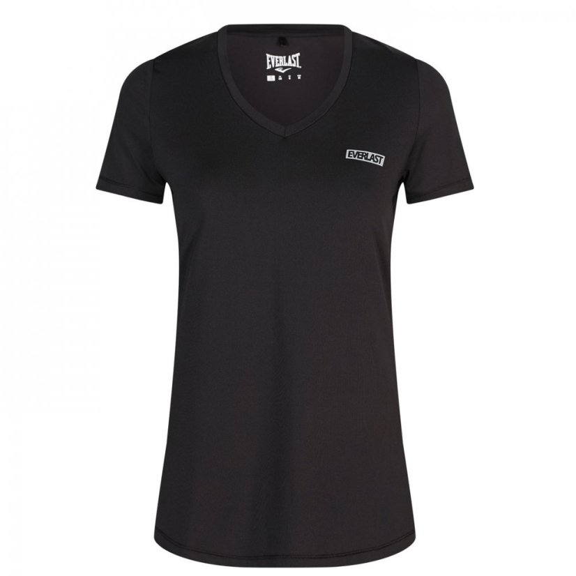 Everlast V Neck Mesh T-Shirt Womens Black