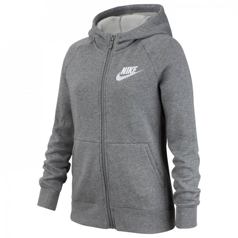 Nike Sportswear Full-Zip Hoodie Junior Girls Carbon Heather
