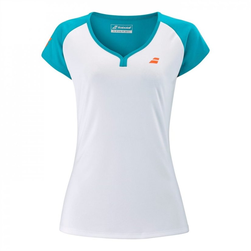 Babolat Play Cap Sleeve T Shirt White/Cnl Bay